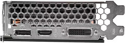 Gainward Ghost GeForce GTX 1660 SUPER graphics card rear I/O ports with DisplayPort, HDMI, and DVI