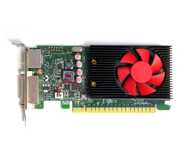 NVIDIA GeForce GT 730 2GB low-profile graphics card with single cooling fan, front view