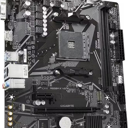 Gigabyte motherboard on a white background