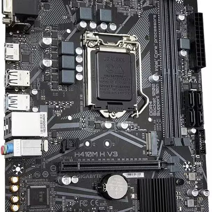 Gigabyte H410M H V3 motherboard on a white background