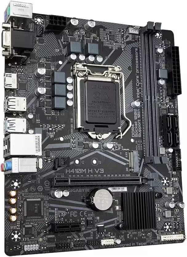 Gigabyte H410M H V3 motherboard on a white background