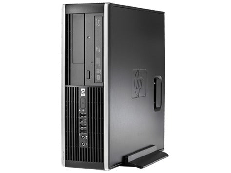 HP desktop computer tower on a white background