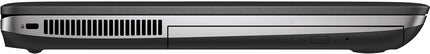 Laptop side view with cooling vents
