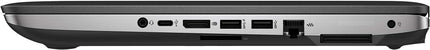 Back view of a laptop with ports and connectors