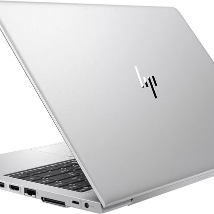 Silver HP laptop on a white background