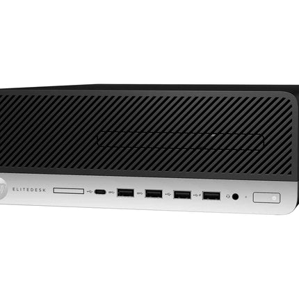 HP EliteDesk computer tower on a white background