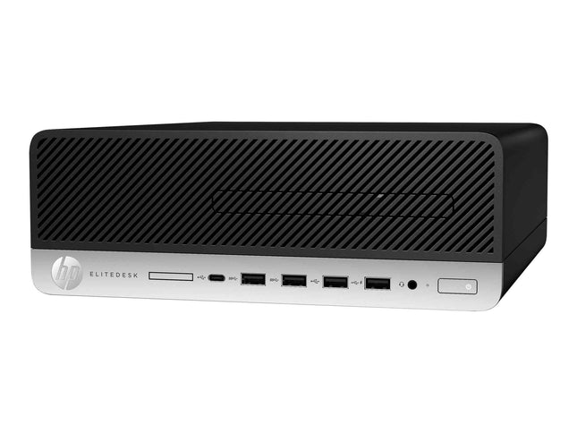 HP EliteDesk computer tower on a white background