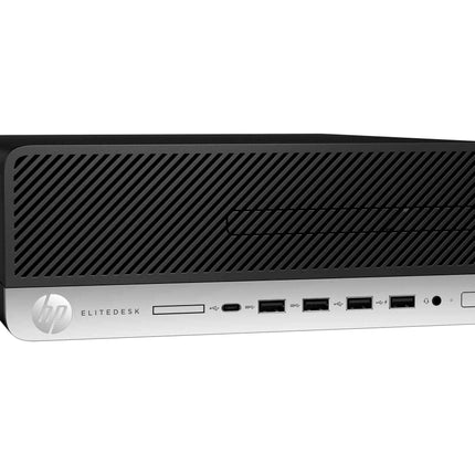 HP EliteDesk computer on a white background
