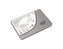 Intel solid-state drive on a white background