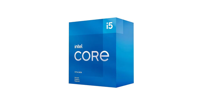 Intel Core i5-11400F retail box packaging, front product image