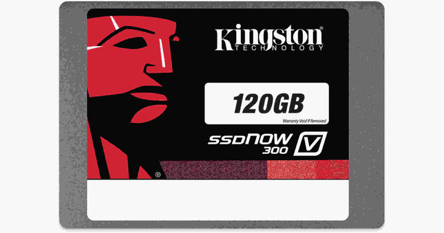 Kingston SSDNow V300 120GB solid state drive on a white background