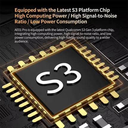 S3 platform chip with text highlighting its features on a dark background
