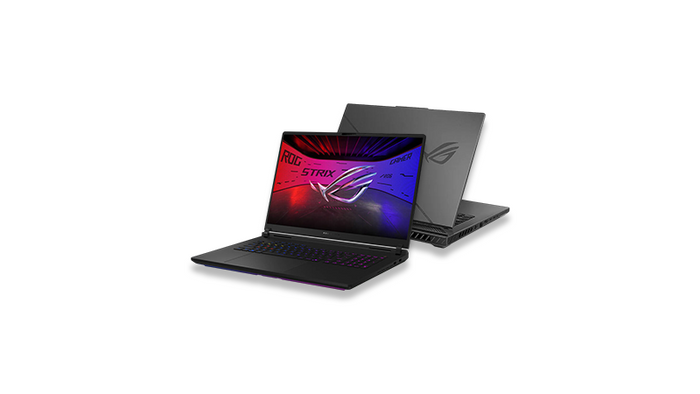 Two laptops, one open and one closed, on a white background
