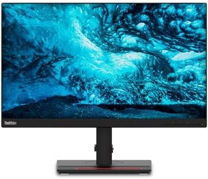 Monitor with a blue abstract wallpaper on a white background