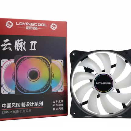 LOVINGCOOL computer fan and its packaging on a white background