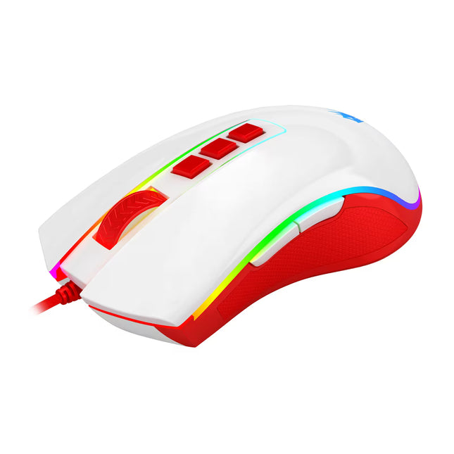 Redragon Cobra Cherry M711C Gaming Mouse White/Red (NEW) 11 Month Warranty
