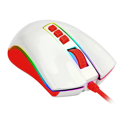 Redragon Cobra Cherry M711C Gaming Mouse White/Red (NEW) 11 Month Warranty