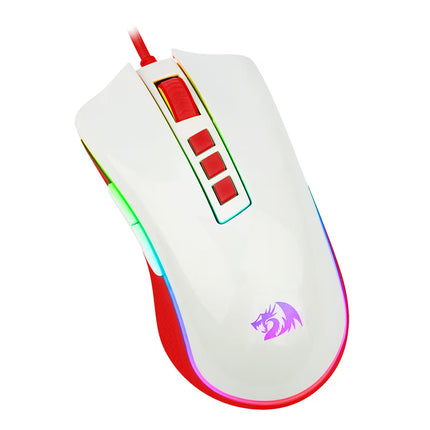 Redragon Cobra Cherry M711C Gaming Mouse White/Red (NEW) 11 Month Warranty