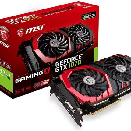 MSI Gaming X GeForce GTX 1070 8GB graphics card with retail box, product image