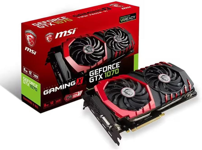 MSI Gaming X GeForce GTX 1070 8GB graphics card with retail box, product image
