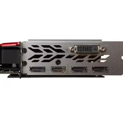 MSI Gaming X GeForce GTX 1070 graphics card rear I/O ports with DisplayPort, HDMI, DVI, and DisplayPort