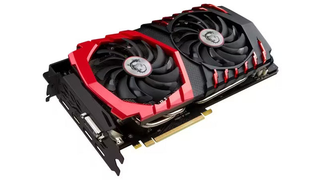 MSI Gaming X GeForce GTX 1070 8GB dual-fan graphics card, angled product image