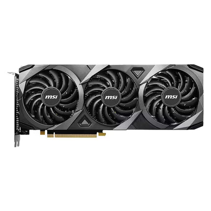 MSI graphics card with three fans on a white background