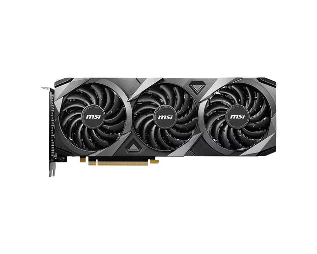 MSI graphics card with three fans on a white background