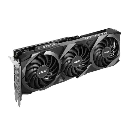 MSI graphics card with three fans on a white background