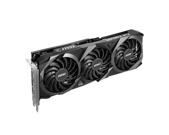 MSI graphics card with three fans on a white background