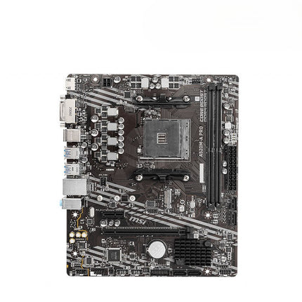 Computer motherboard on a white background
