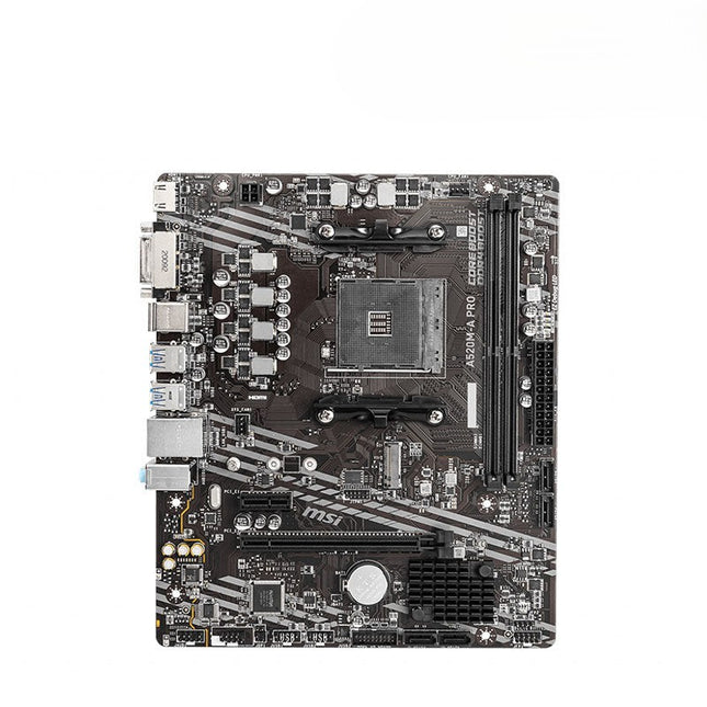Computer motherboard on a white background