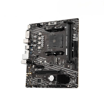Computer motherboard with MSI logo on a white background