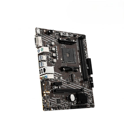 Computer motherboard on a white background