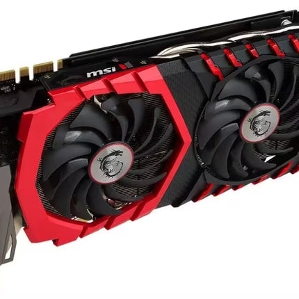 MSI graphics card with two fans on a white background