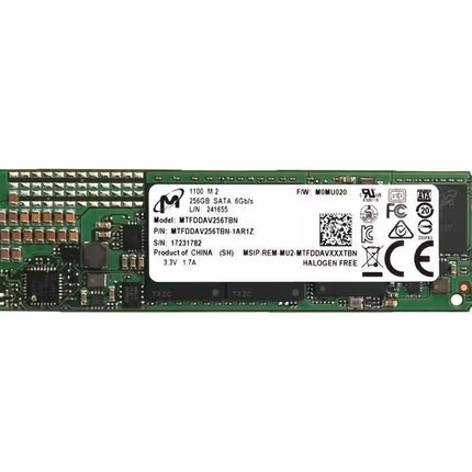 An M.2 NVMe solid state drive by Kingston, featuring a green PCB with a white label showing model details and regulatory markings, set against a plain white background.