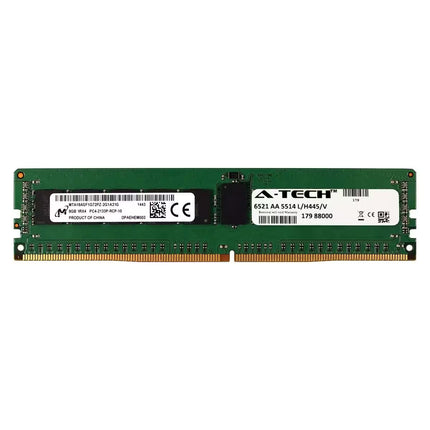 An A-Tech 8GB DDR4 2133MHz desktop RAM stick with visible specifications stickers on a green circuit board.