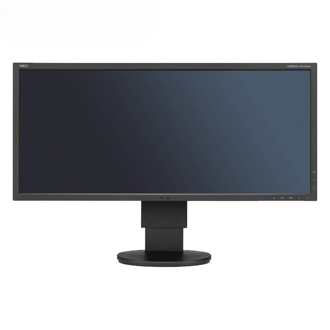 Black computer monitor on a white background
