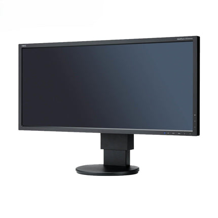 Black computer monitor on a white background