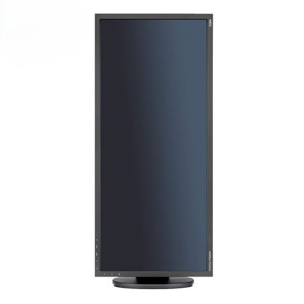 Black computer monitor on a white background
