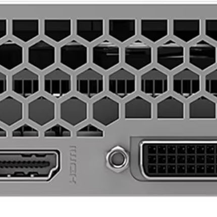 Computer graphics card with honeycomb design on a gray background