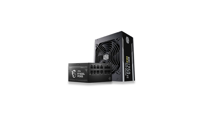 Computer power supply unit on a white background