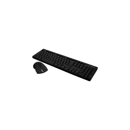 Black keyboard and mouse set on a white background