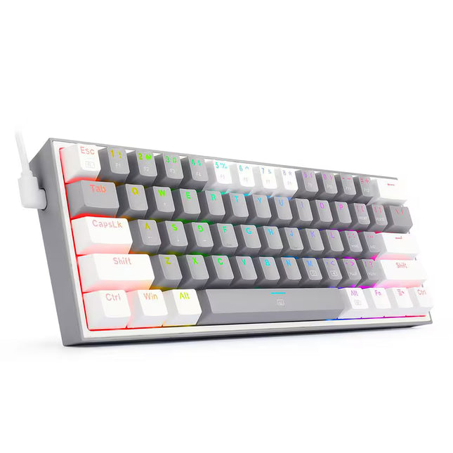 Mechanical keyboard with RGB lighting on a white background