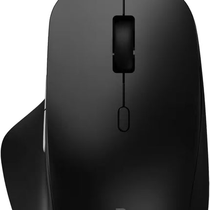 Black computer mouse with a cable on a white background