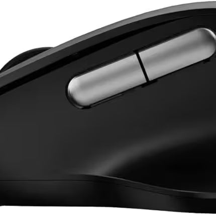 Black computer mouse with a cable on a white background