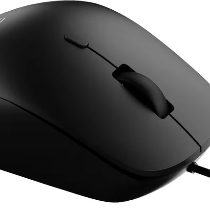 Black computer mouse on a white background