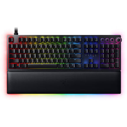 Gaming keyboard with RGB lighting on a white background