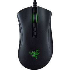 Black gaming mouse with Razer logo on a white background