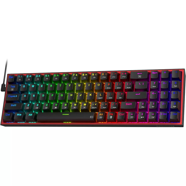 Gaming keyboard with RGB lighting on a white background